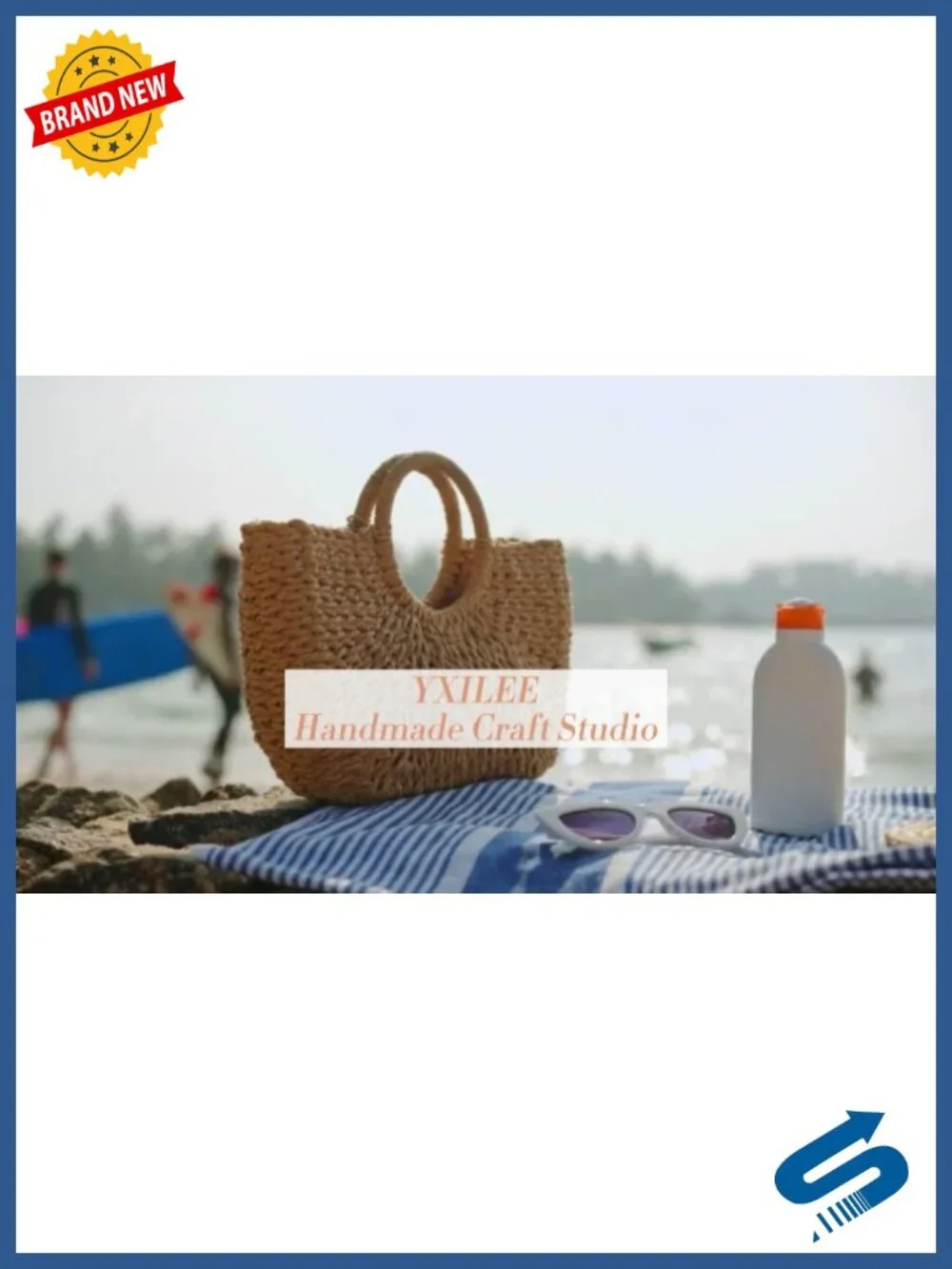 Handmade Large Straw Tote Bag Women's Handwoven Beach Tote